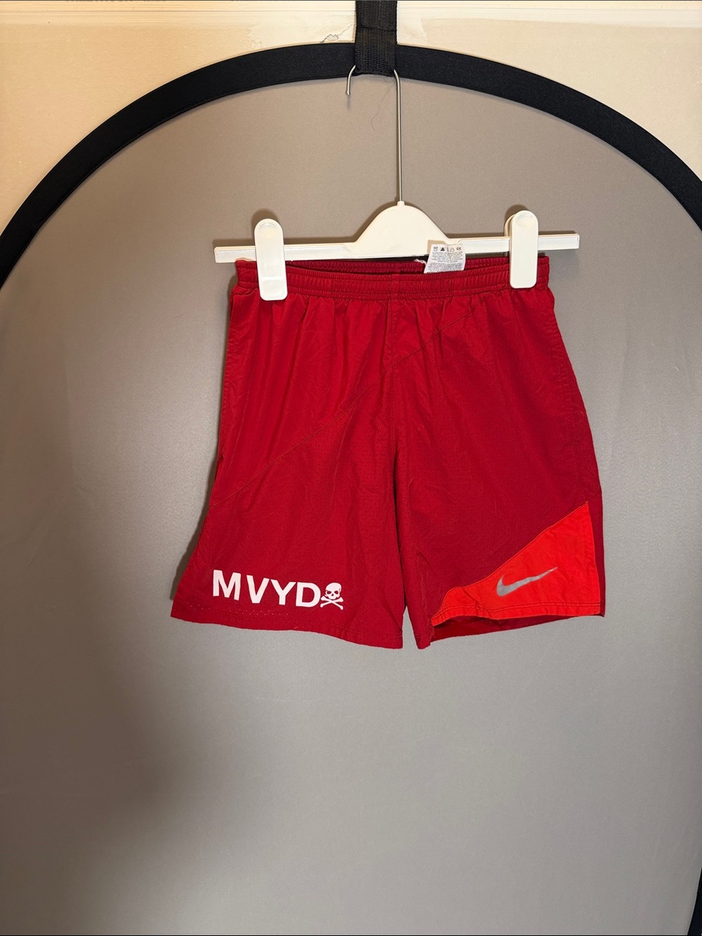 Nike x SoulCycle Red Athletic Shorts with Nike Swoosh and Martha’s Vineyard